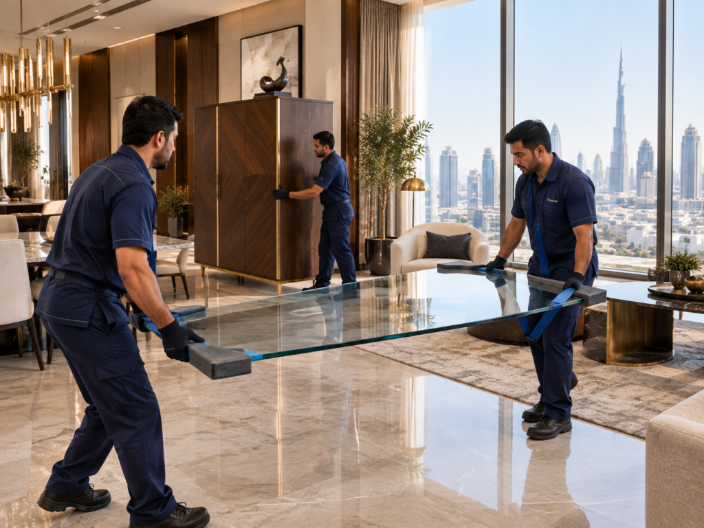 Careful handling of delicate and premium furniture during relocation