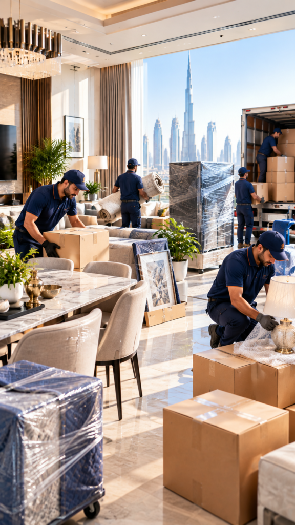 Professional Ajmal Qadir movers carefully handling household belongings