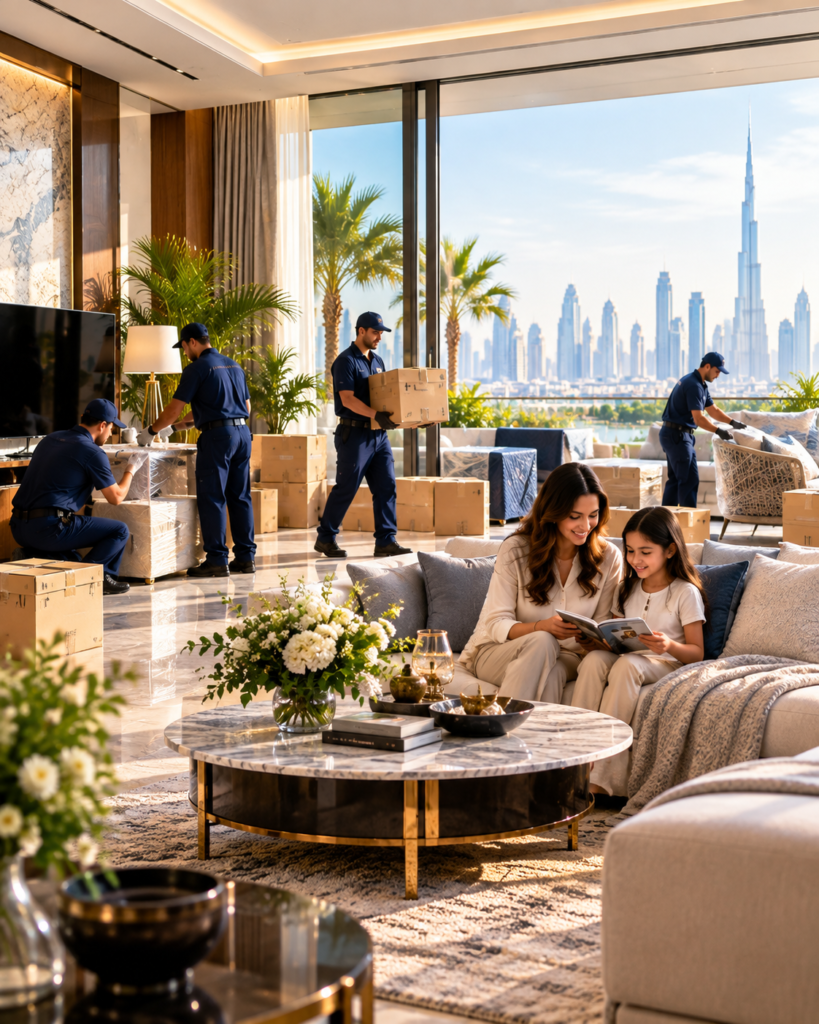 Villa movers in Dubai organising household furniture and belongings for relocation